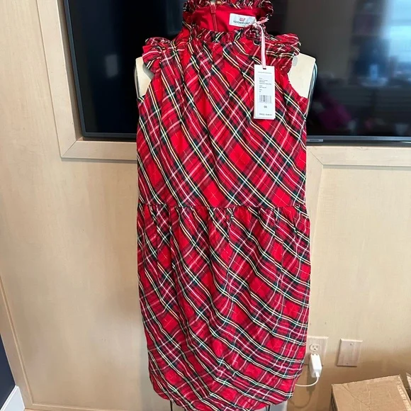 white christmas dresses Vineyard Vines NWT Dress, Red Girls Size M (10/12) main image 1